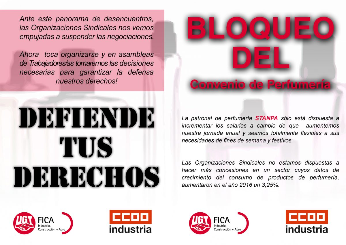 Dptico bloqueo negociacin convenio de perfumera